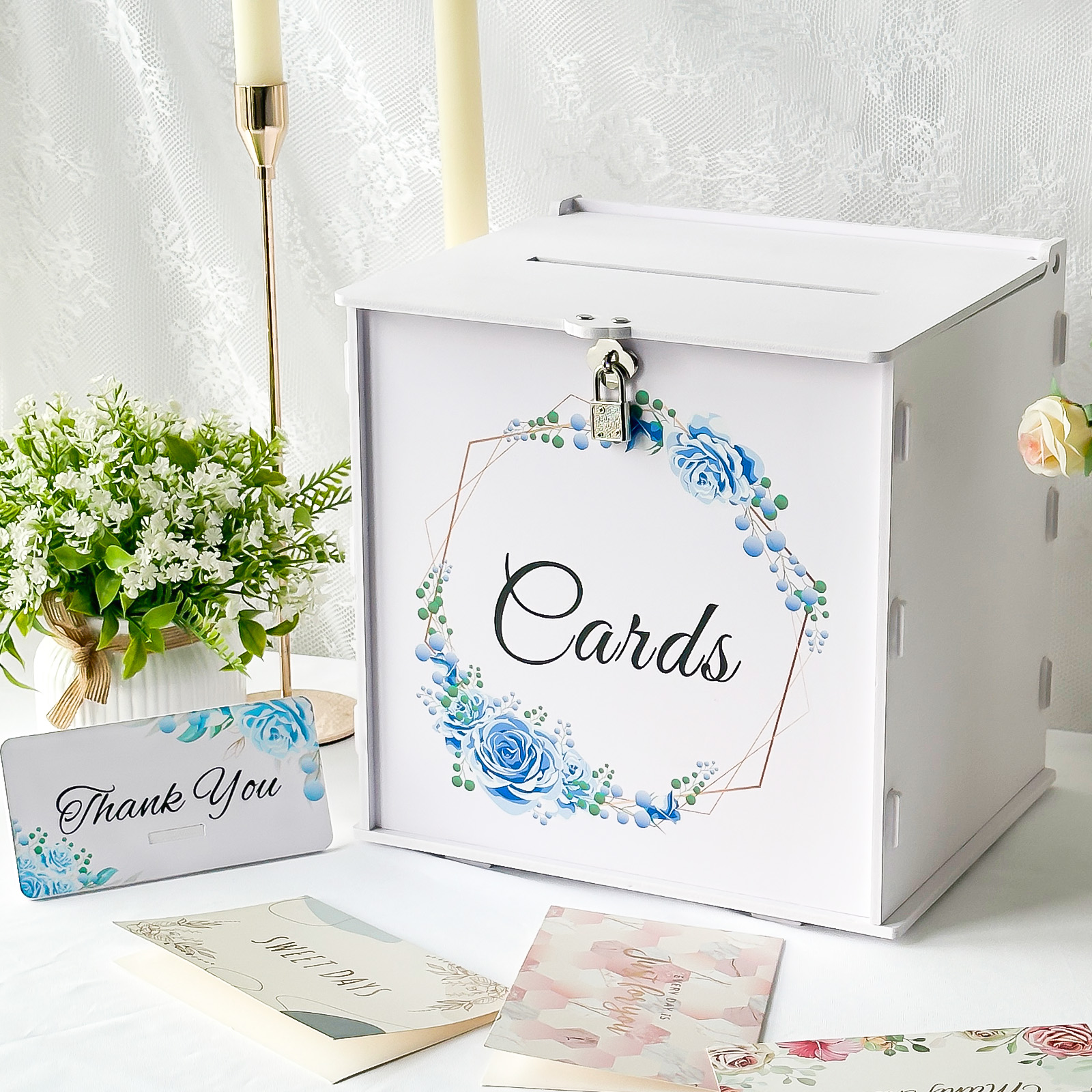 White Wedding Card Box with Lo - Card Index Box recension och pris