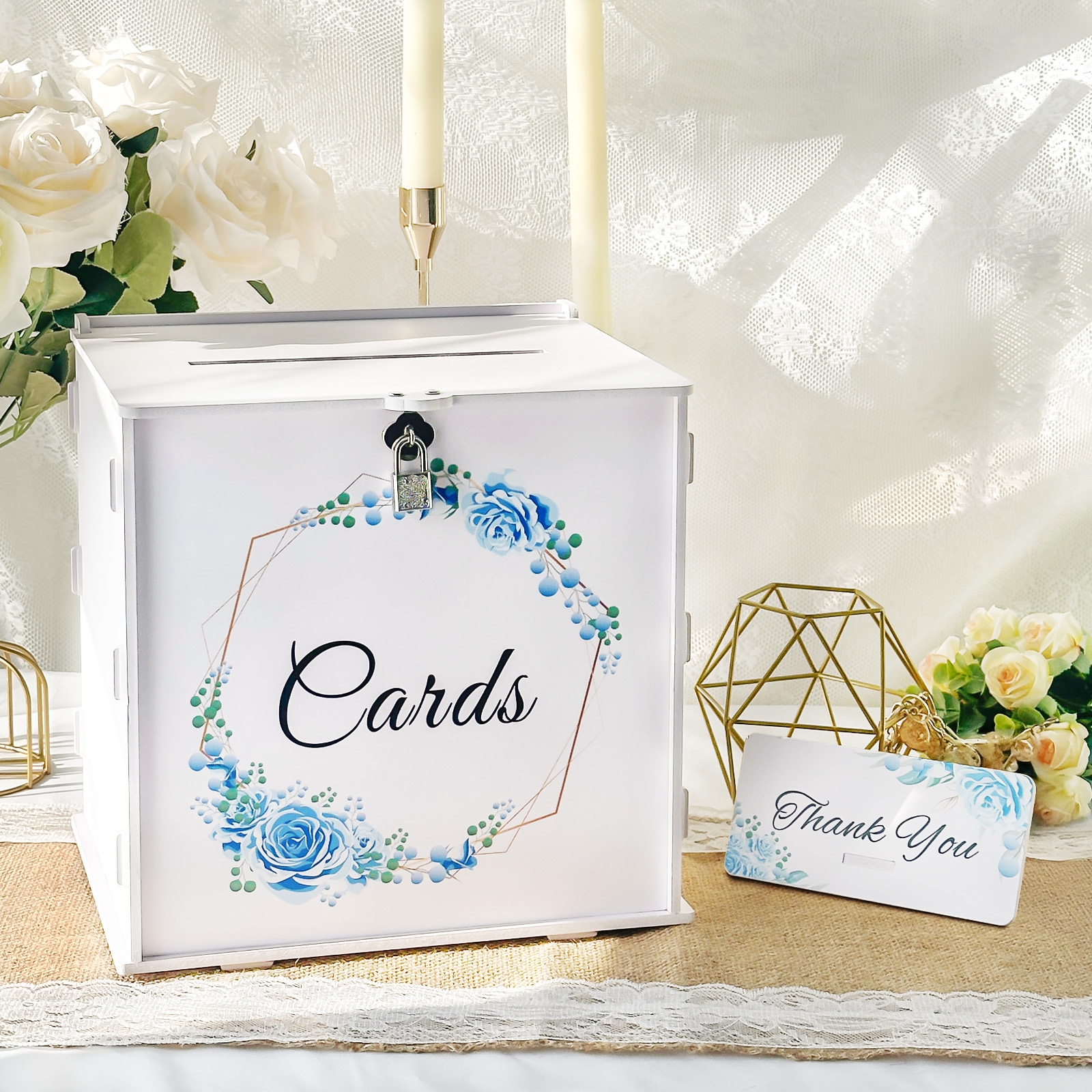 White Wedding Card Box with Lo - Card Index Box recension och pris