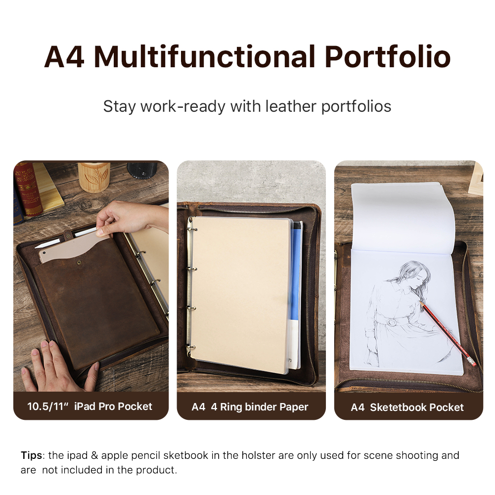 Luxury Retro A4 Cowhide Busine - Binder A4 Lever recension och pris