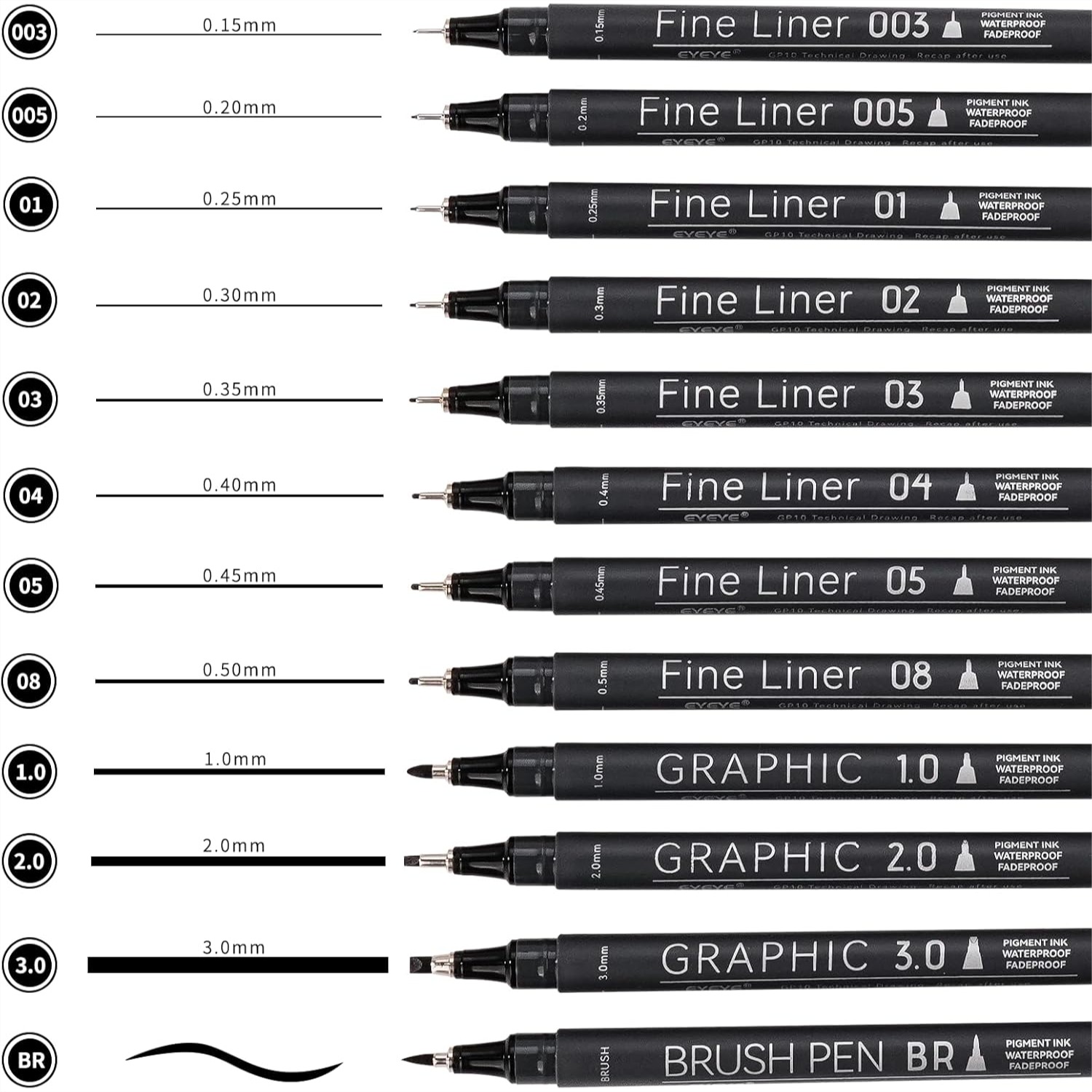 Micro Fineliner Pens Set, 12 B - Archive Box Set recension och pris