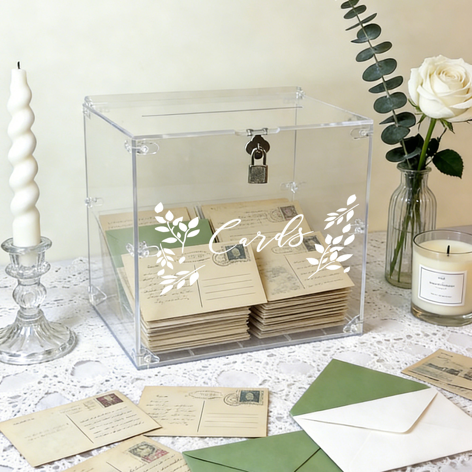 Acrylic Wedding Card Boxes wit - Card Index Box recension och pris
