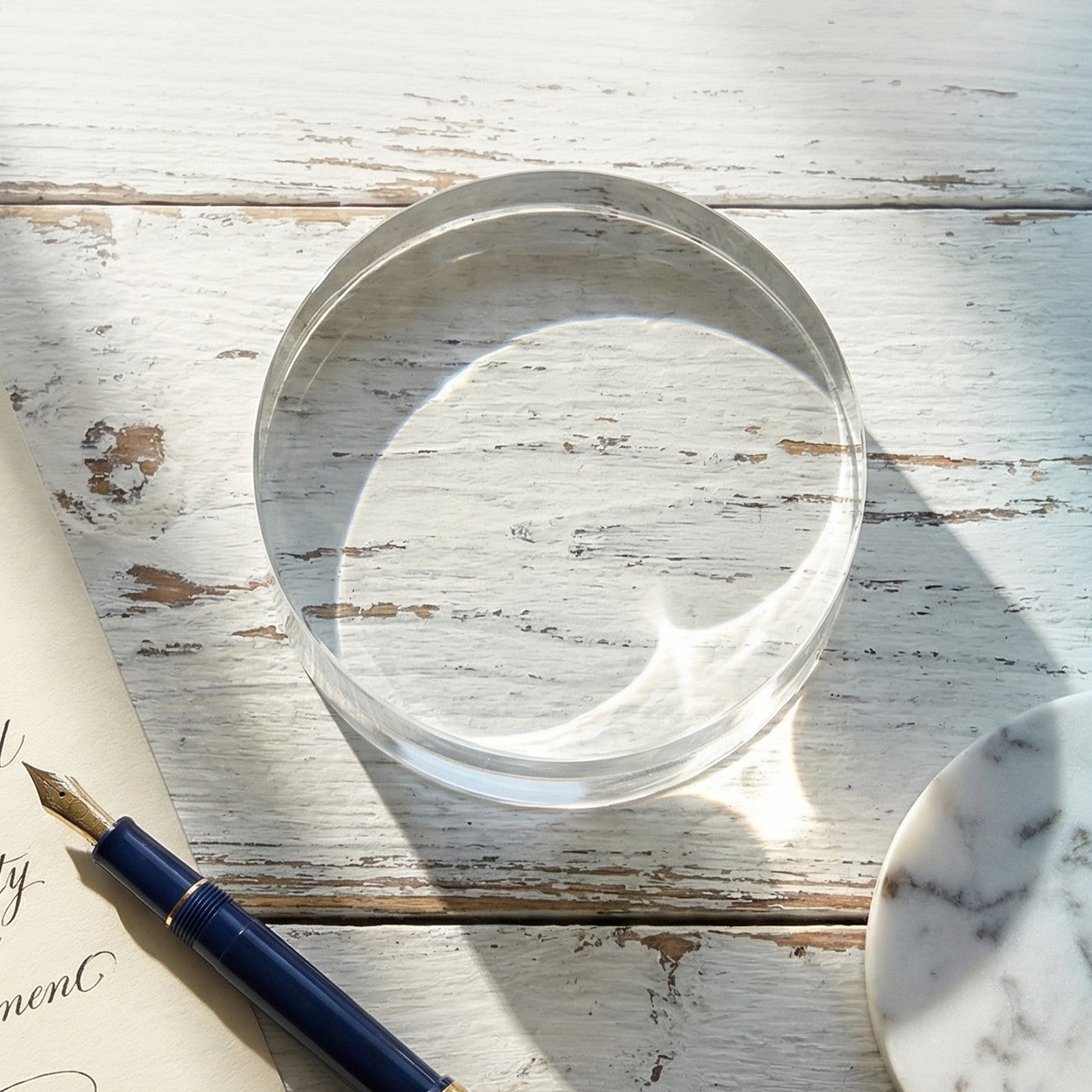 3.15 Inch Round Clear Crystal  - Paper Weight Crystal recension och pris