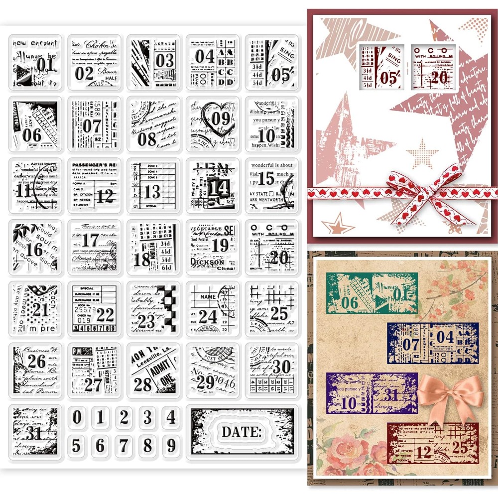 1Sheet Vintage Date Clear Stam - Rubber Date Stamp recension och pris