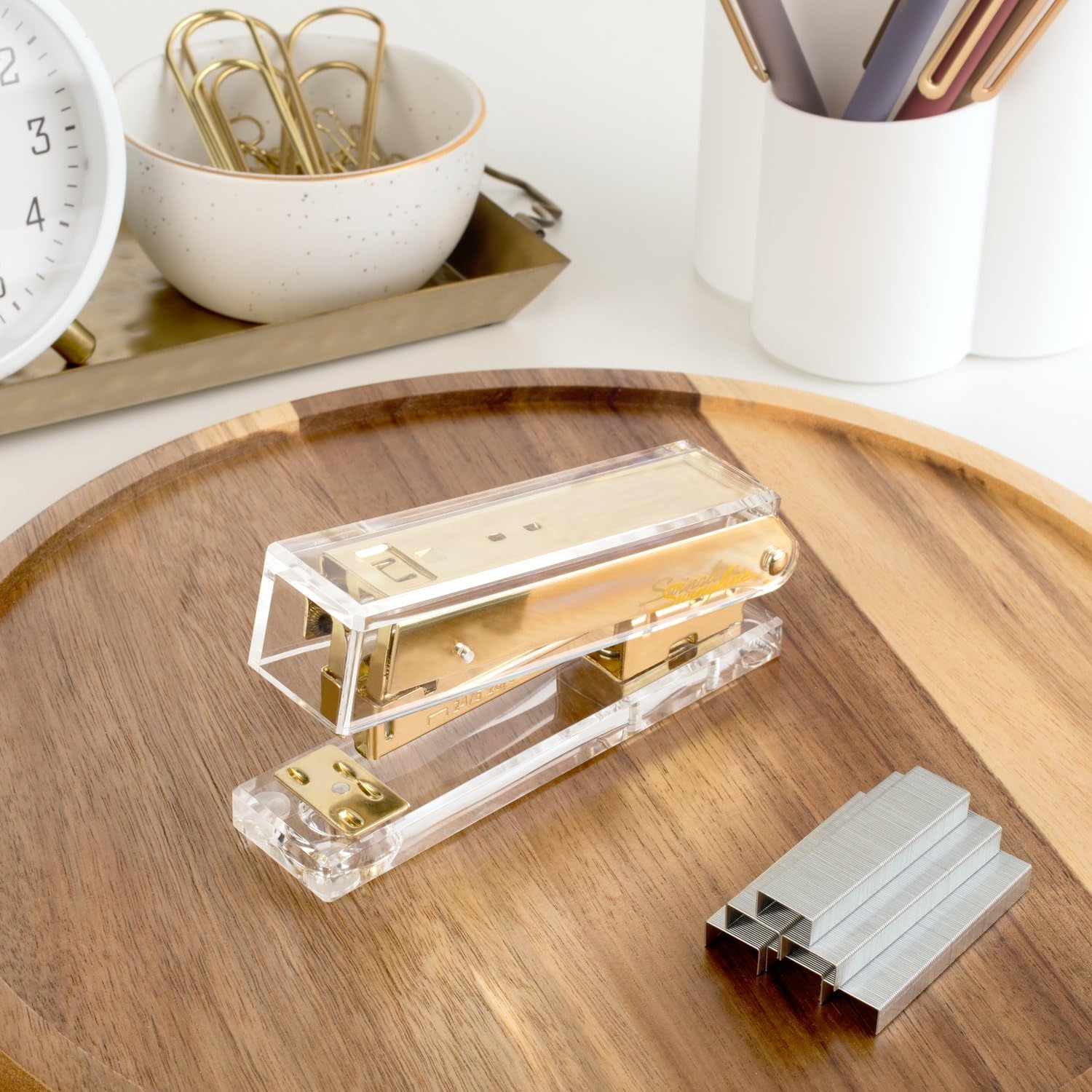 Compact Acrylic Gold Stapler,  - Stapler Half Strip recension och pris