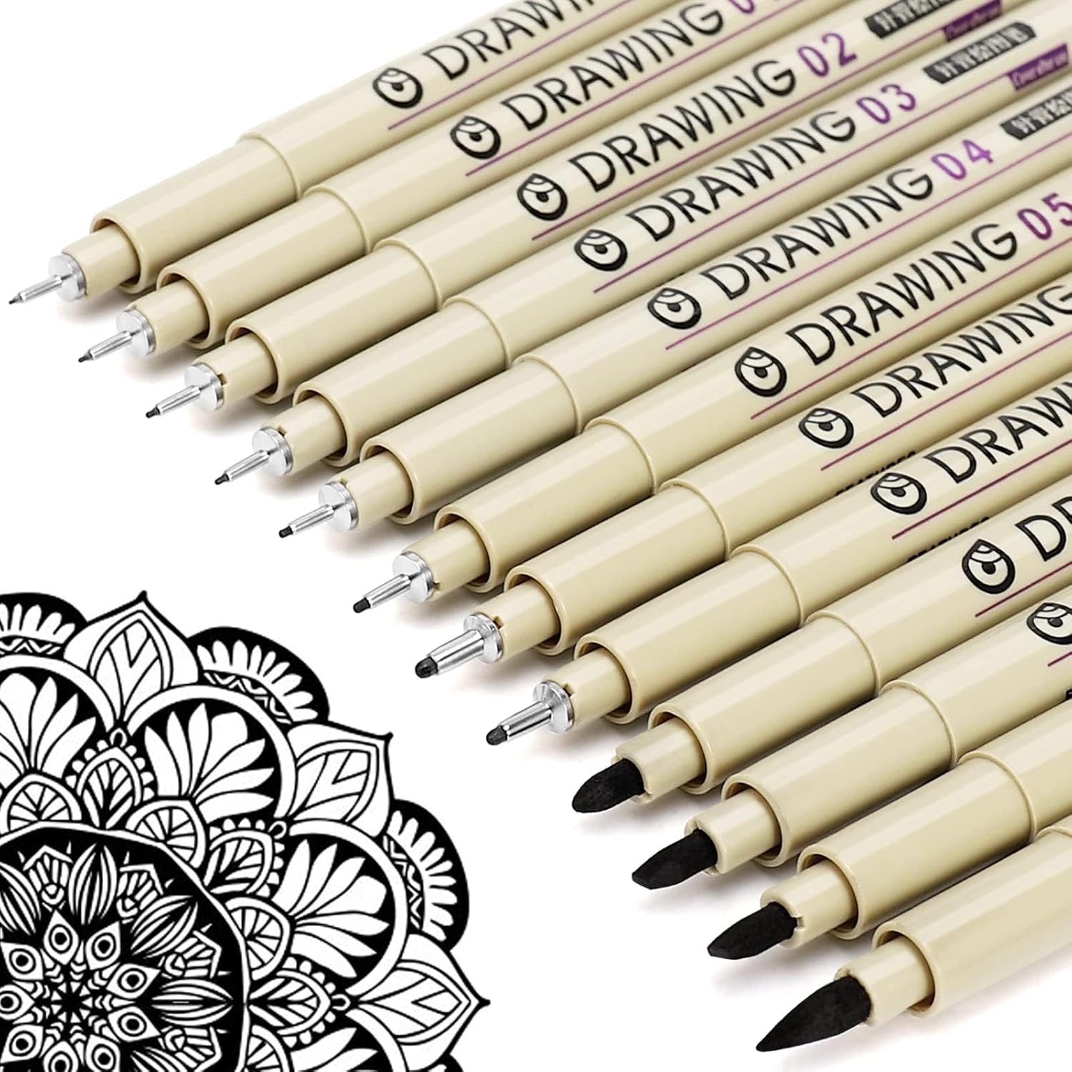 12 Black Fine Line Drawing Pen - Archive Box Set recension och pris