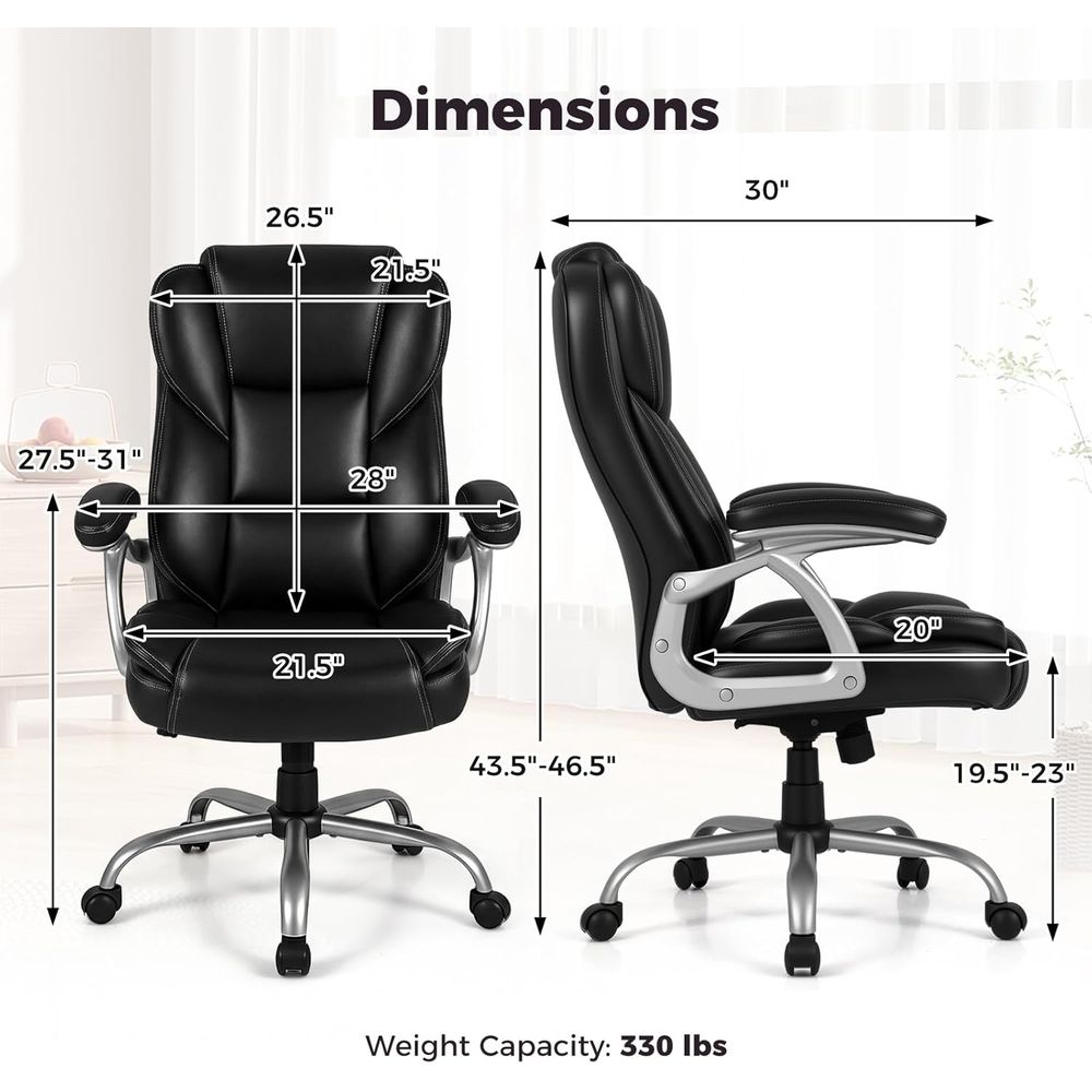 High Back Leather Ergonomic Sw - Leather Desk Pad recension och pris