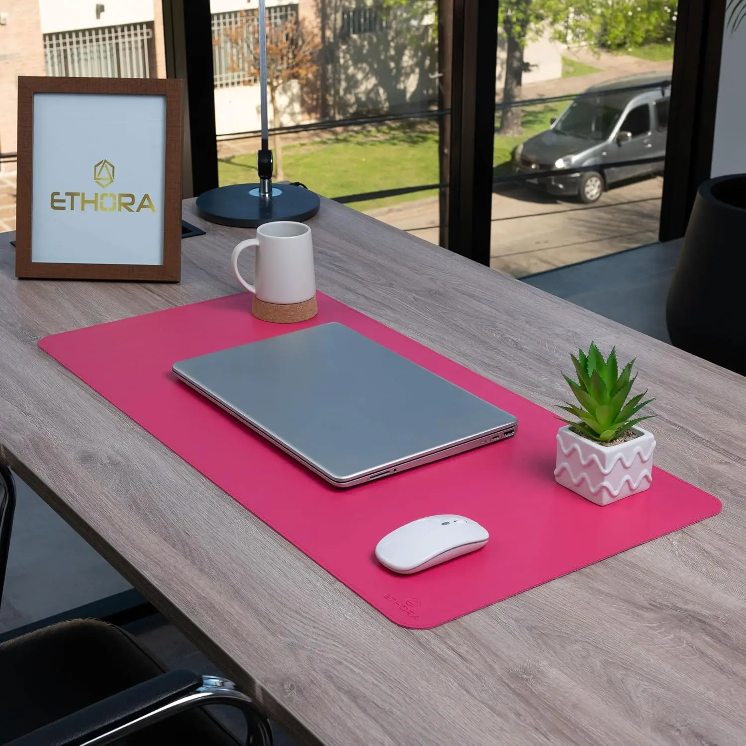 Desk Mat with Non-Slip Suede B - Leather Desk Pad recension och pris