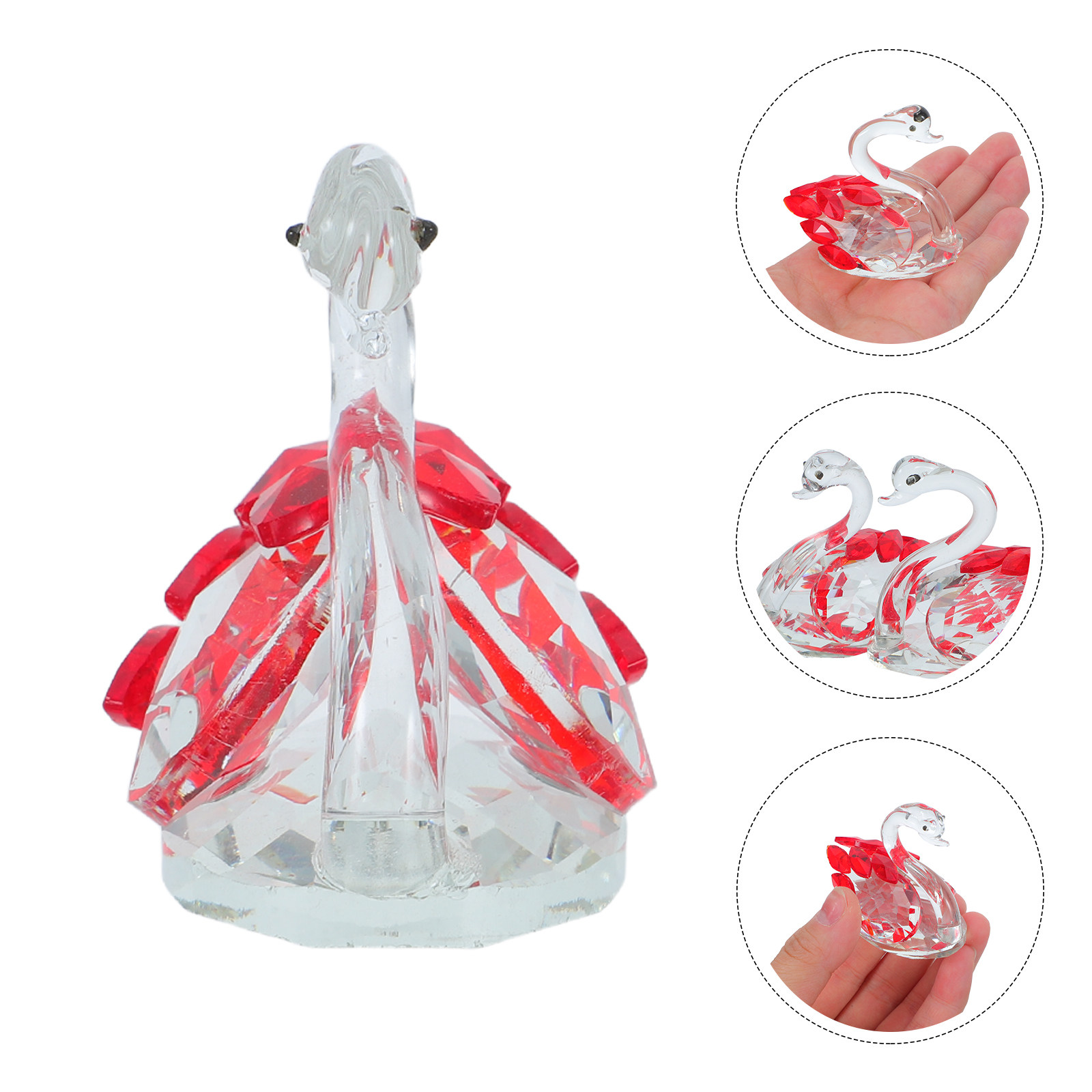 2Pcs Crystal Swan Decor Lover  - Paper Weight Crystal recension och pris