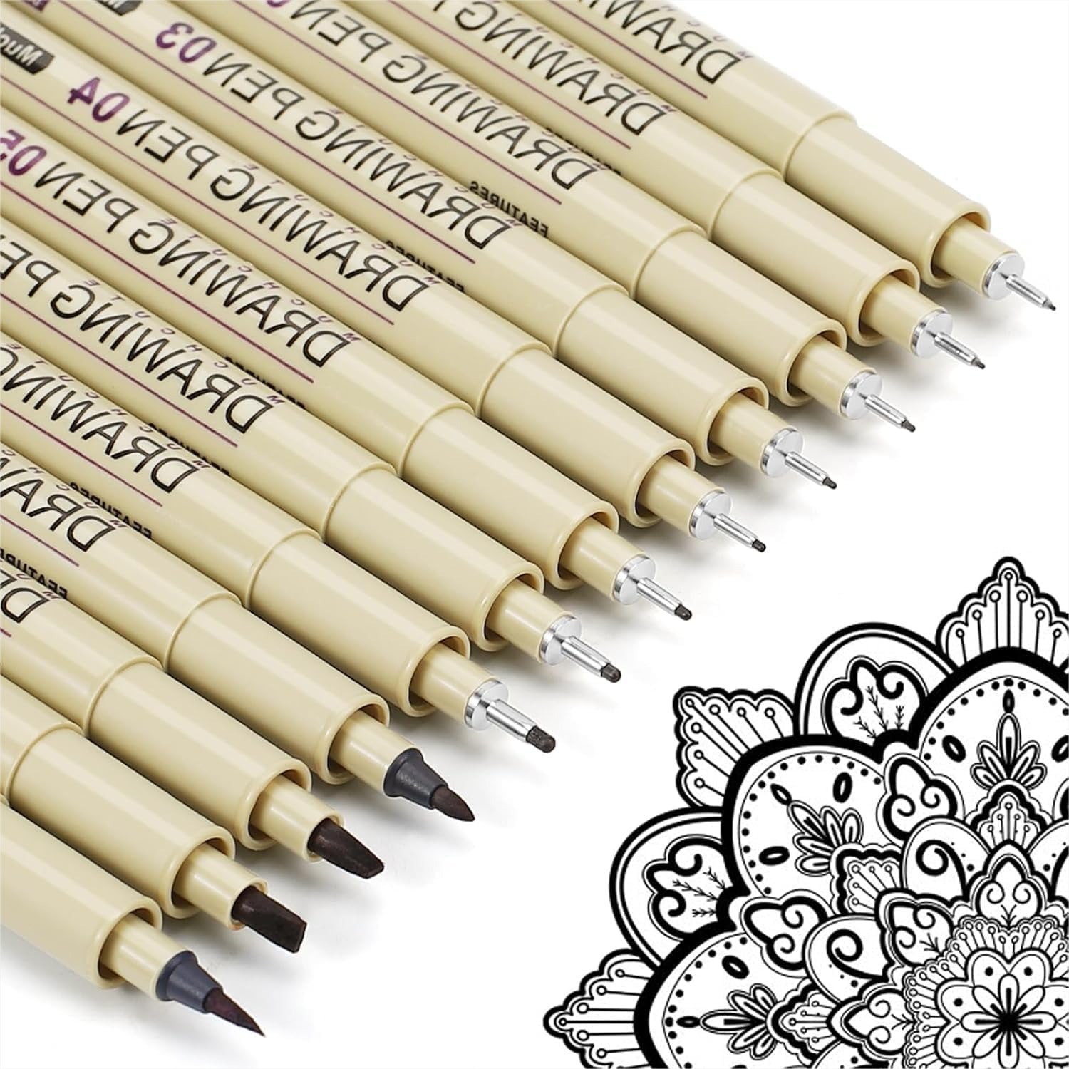12 Black Micro Fineliner Drawi - Archive Box Set recension och pris