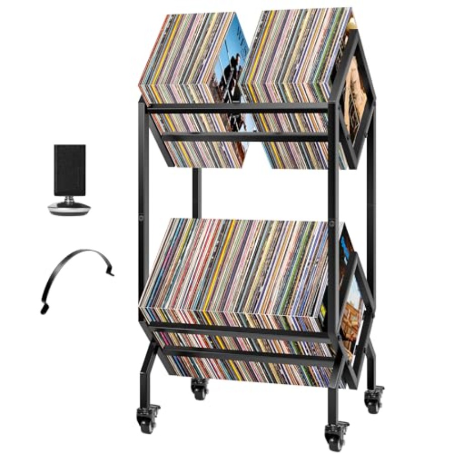 Vinyl Record Storage Rack, 2 T - Magazine Holder Rack recension och pris