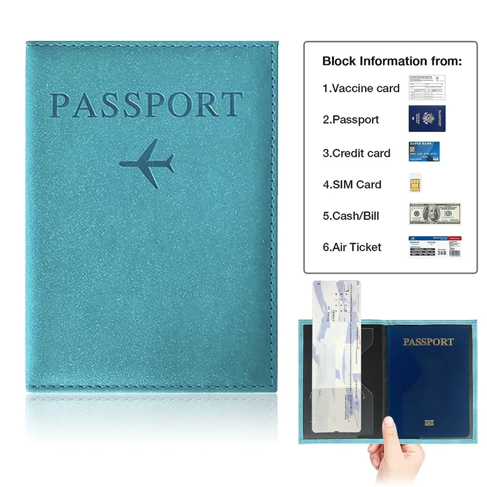 Passport Cover Blue Color Pu P - Index Card Holder recension och pris