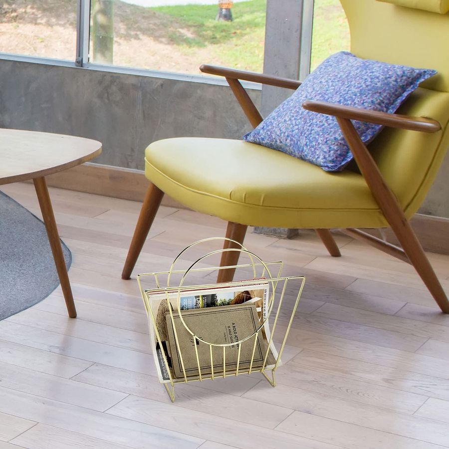 MidCentury Brass Plated Metal  - Magazine Holder Rack recension och pris