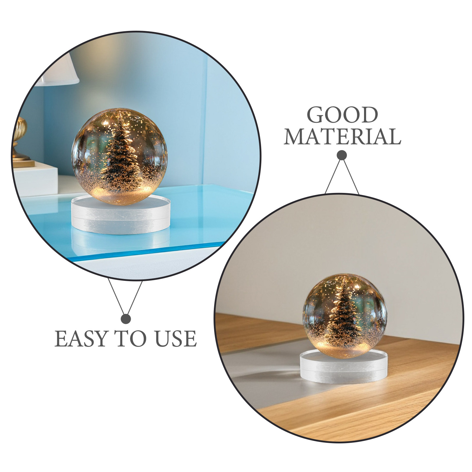 2Pcs Transparent Crystal Round - Paper Weight Crystal recension och pris