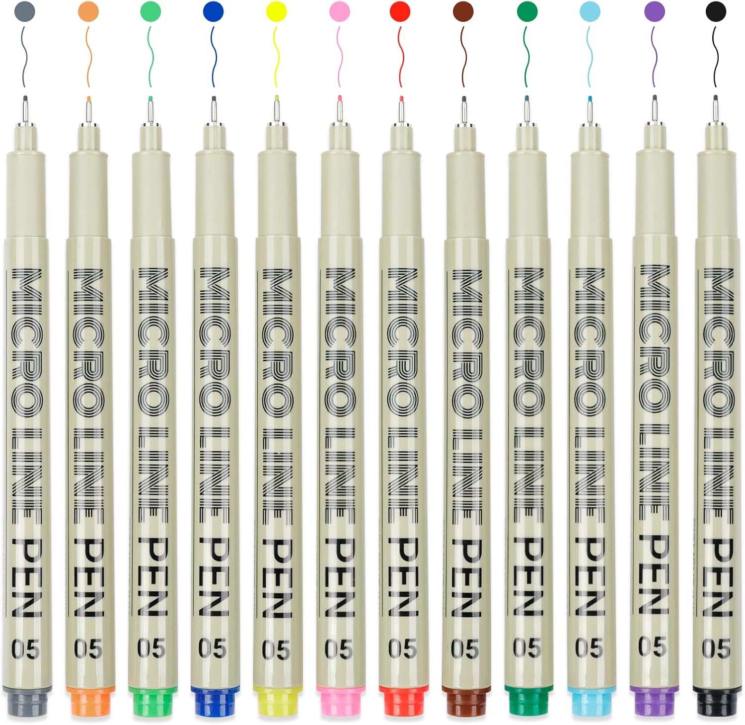 12 Colored Micro Pens 0.5mm, F - Archive Box Set recension och pris