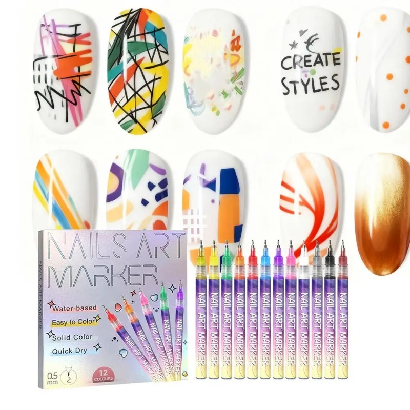 12Pcs/Set Multicolor Nail Art  - Correction Pen Fine recension och pris