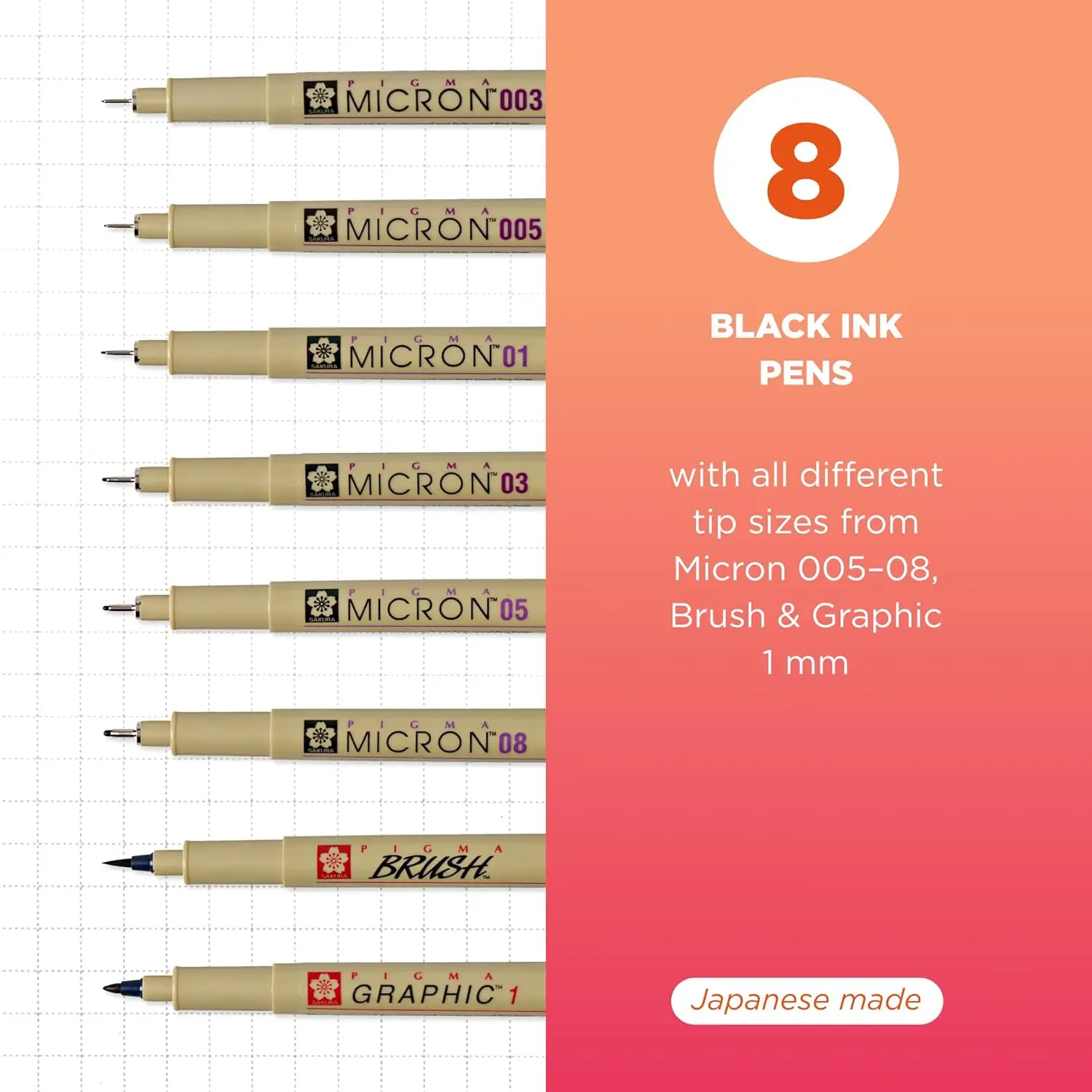 Fineliner Drawing Pens Set, 8  - Archive Box Set recension och pris