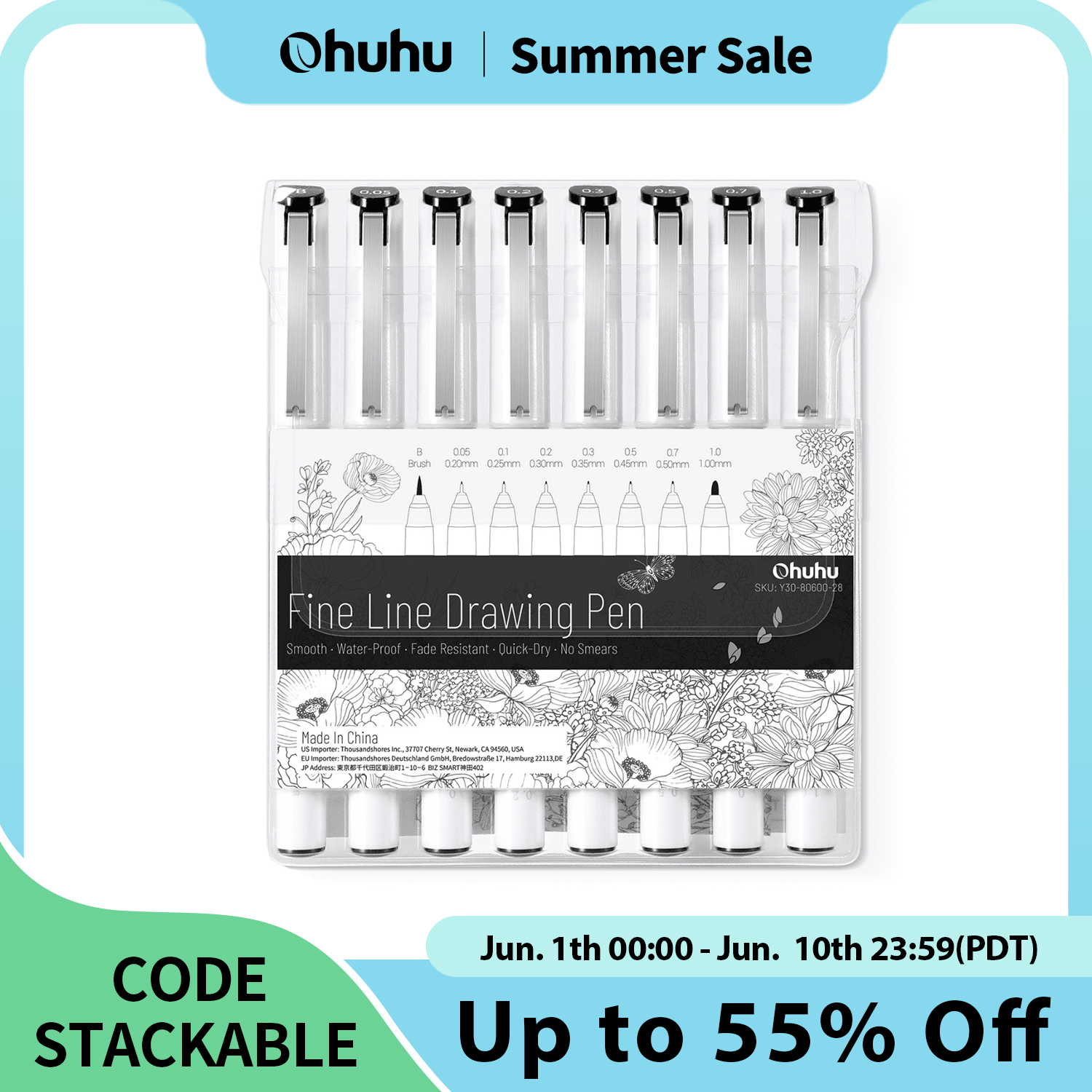 Ohuhu Micro Pen Fineliner Draw - Correction Pen Fine recension och pris