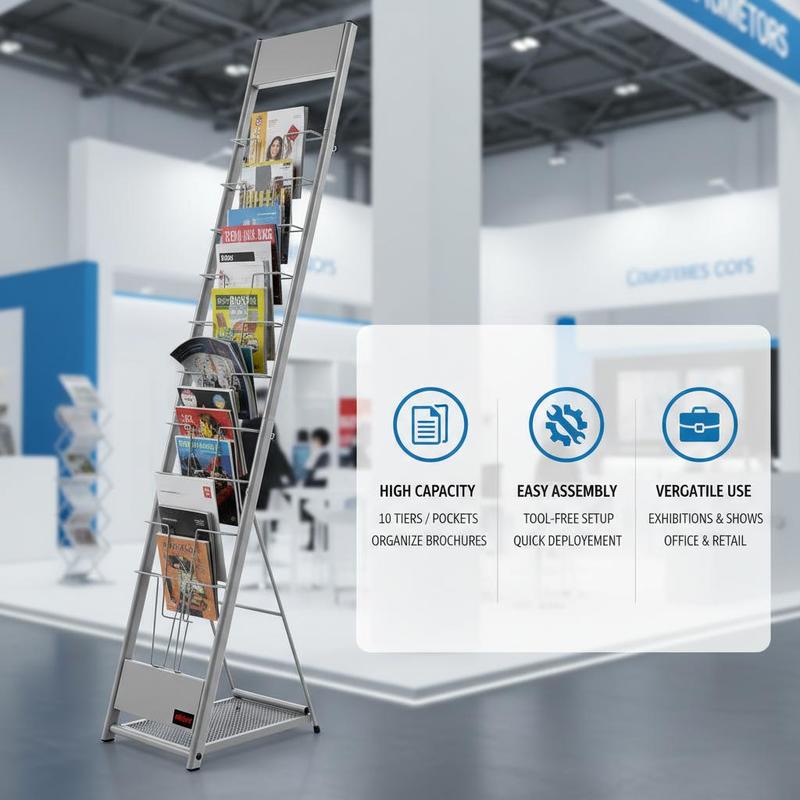 Brochure Display Rack, 10 Pock - Magazine Holder Rack recension och pris
