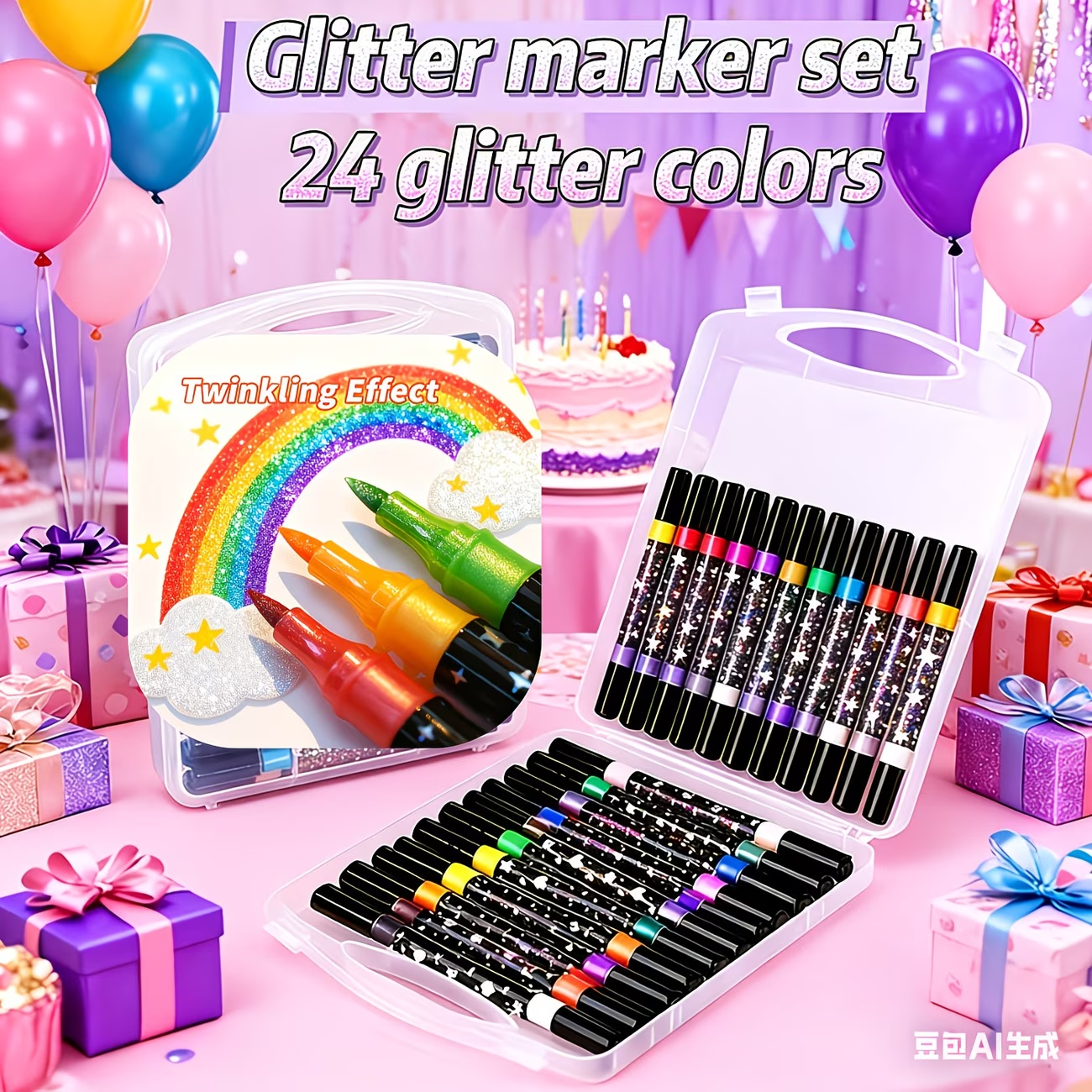 24 Colors Double Head Glitter  - Correction Pen Fine recension och pris