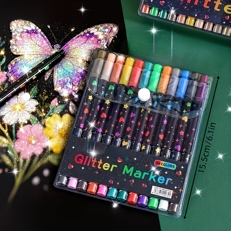 24 Colors Double Head Glitter  - Correction Pen Fine recension och pris